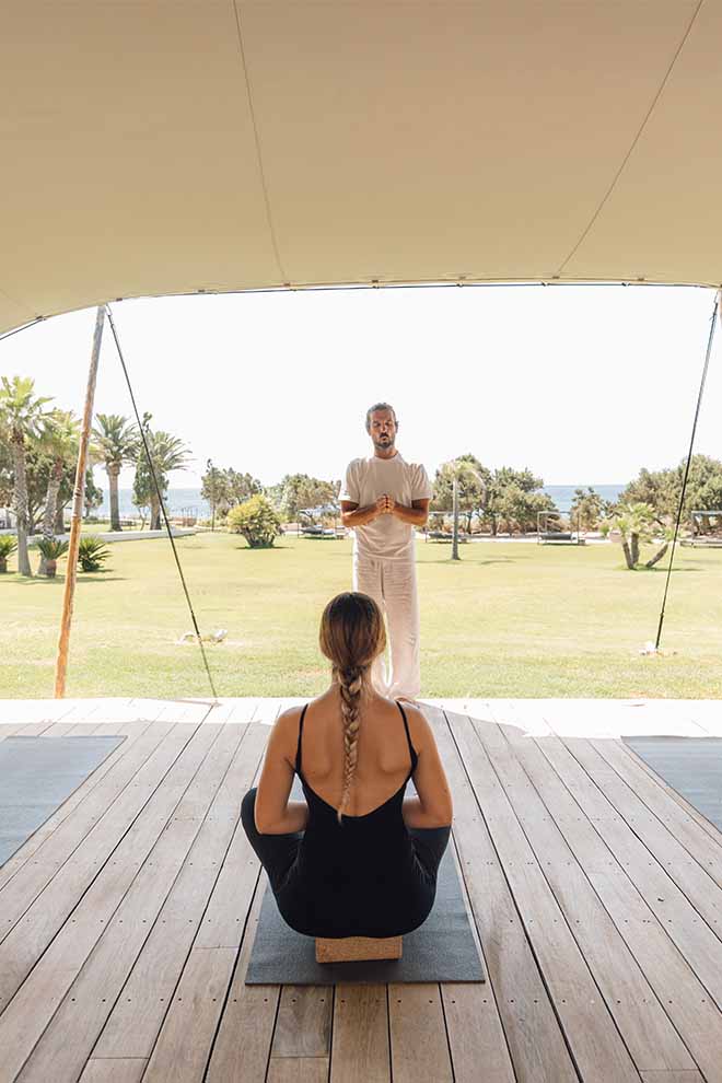 Gecko Formentera yoga session