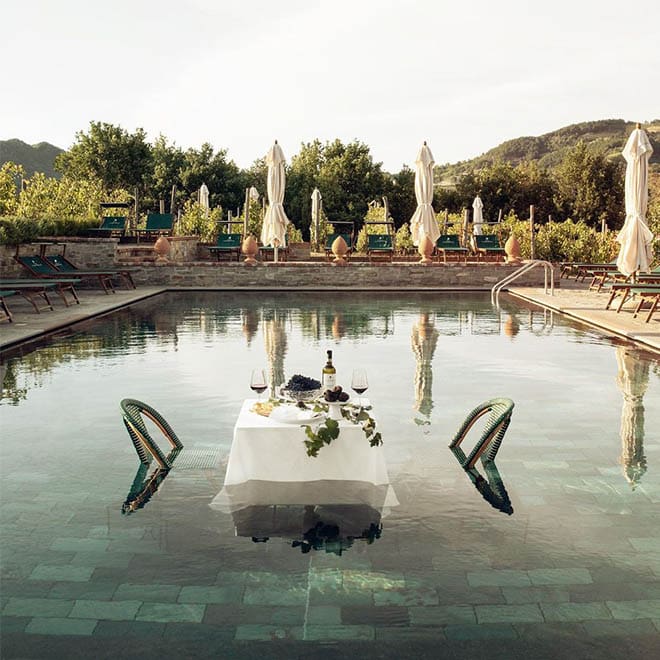 Retro hotel pools for a Slim Aarons summer 7 Villa La Madonna